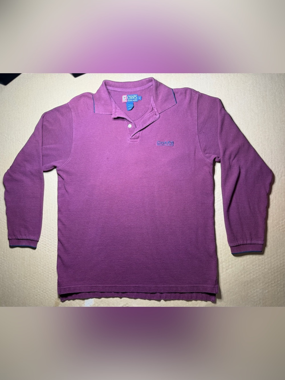 Vintage Y2K Chaps Ralph Lauren Polo Shirt M Men’s Burgundy Long Sleeve